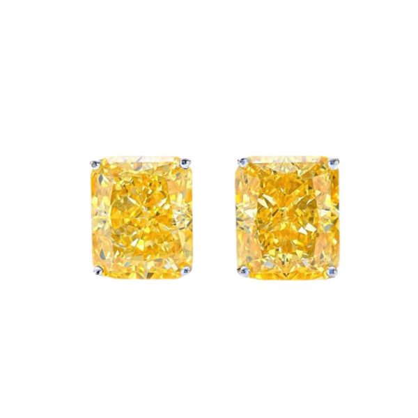 18K T Yellow Crystal Earrings