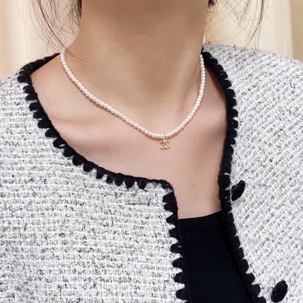 18K CC Pearls Choker Necklace - 图片 2