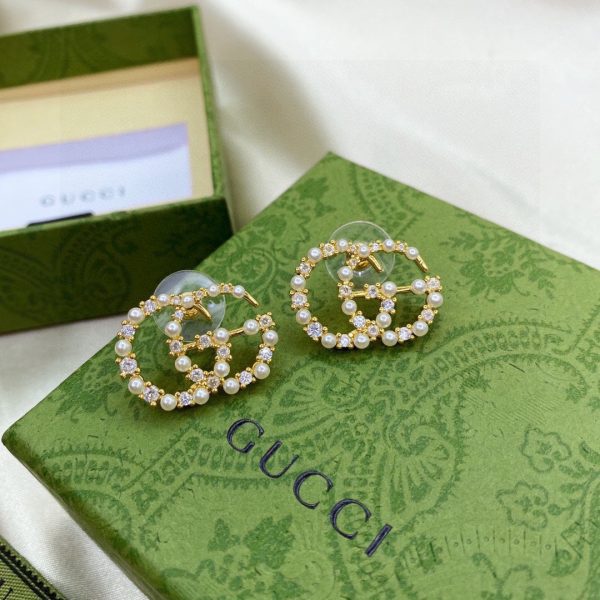 18K Double G Pearls Earrings