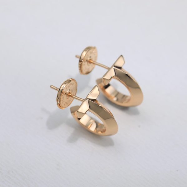 18K T Hoop Earrings - 图片 3