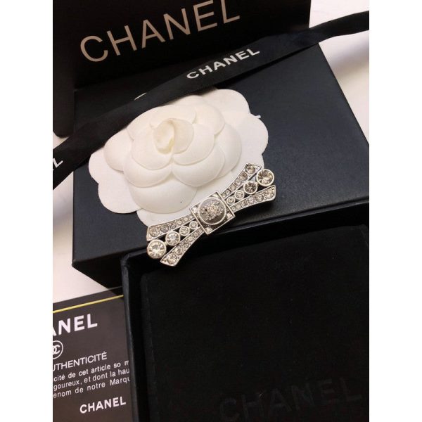 18K CC Bow Tie Diamond Brooch - 图片 3