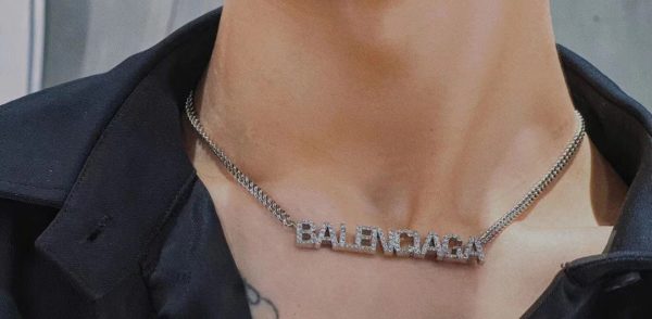18K BB Typo Crystals Necklace - Image 2