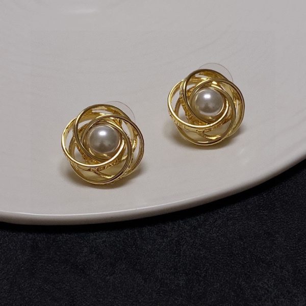 18K CC Pearl Earrings - 图片 2