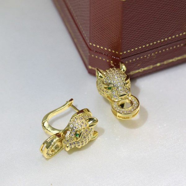 18K Panthère De Diamond Earrings - 图片 2
