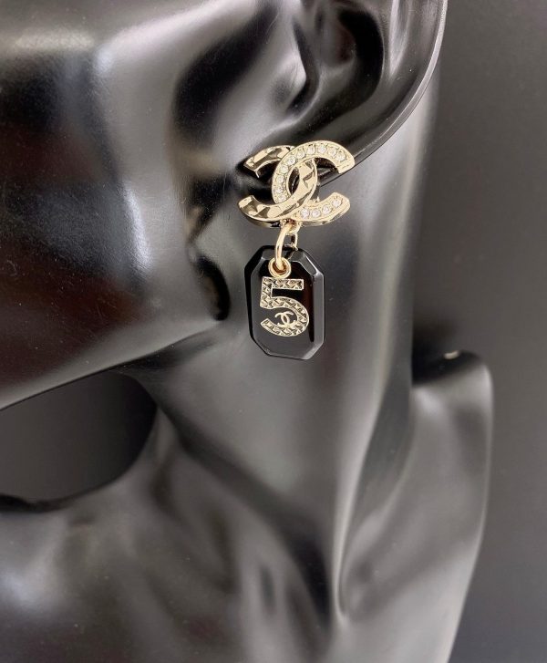 18K CC No.5 Perfume Bottle Earrings - 图片 2
