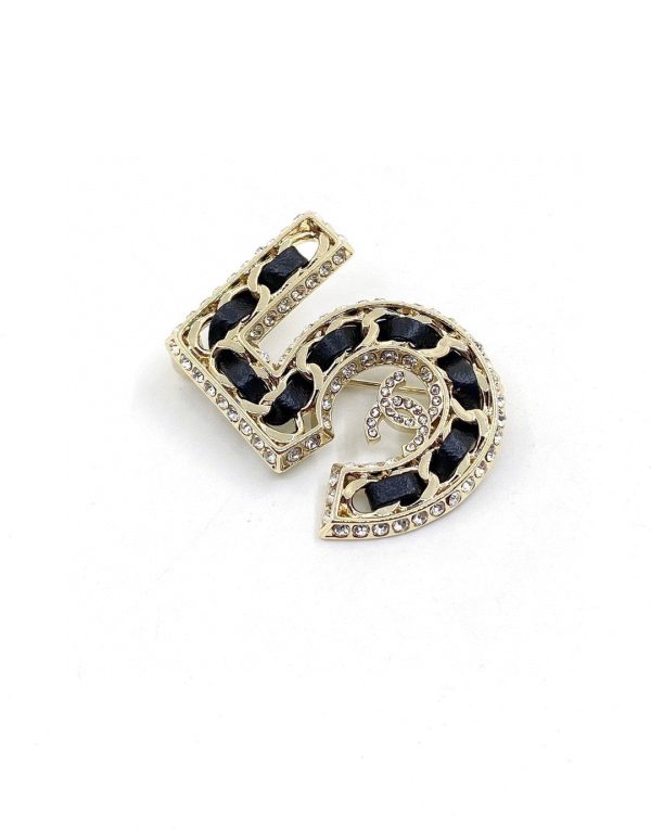 18K CC No.5 Strass Brooch - 图片 2