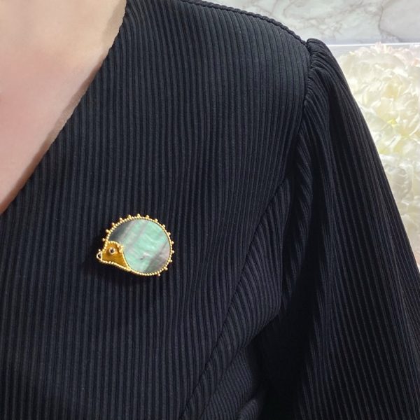 18K Lucky Animals Hedgehog Clip Brooch - 图片 2