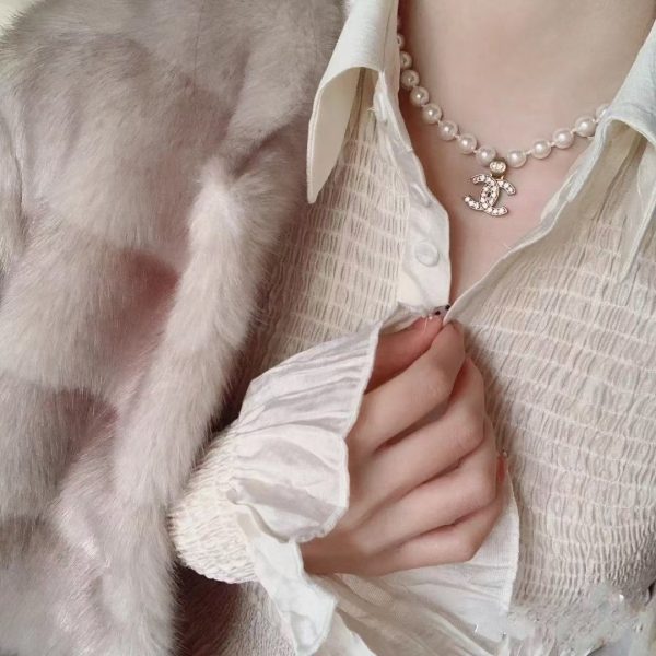 18K CC Pearl Chain Necklace - 图片 2