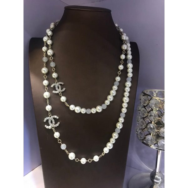 18K CC Long Pearl Necklace - 图片 2