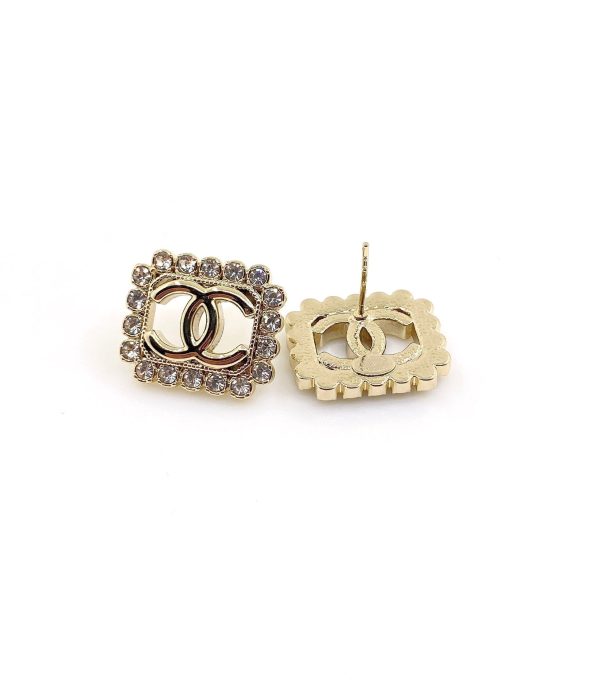 18K CC Square Pearls Earrings - 图片 3