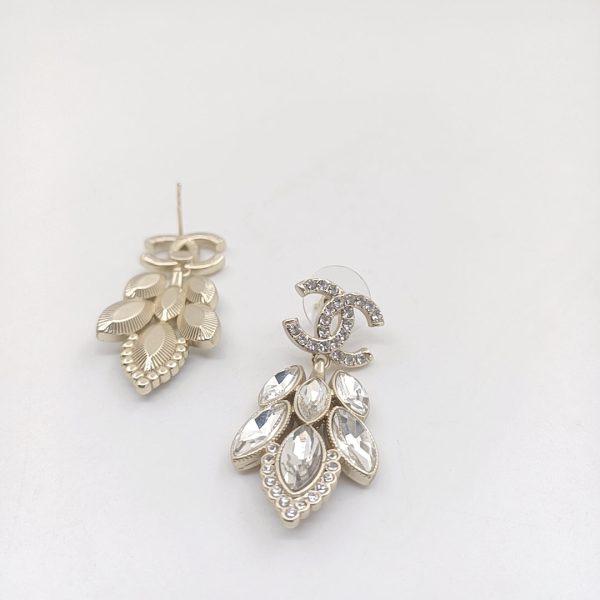18K CC Crystals Pendant Earrings - 图片 3