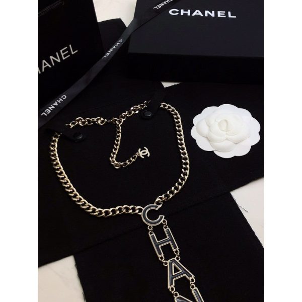 18K CC 22S Big Black Logo Necklace - Image 3