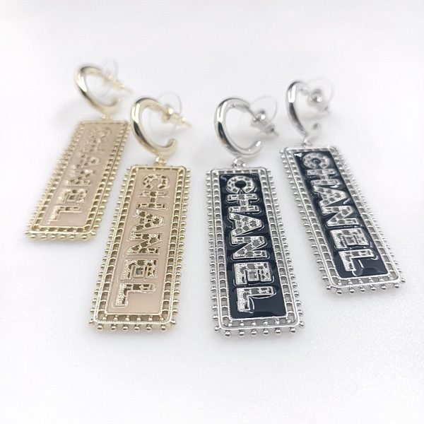 18K CC Typo Drop Earrings