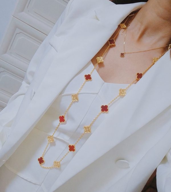 18K Vintage Alhambra 20 Motifs Long Necklace - Image 3