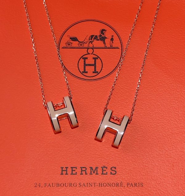 18K Mini Pop H Grey Necklace - 图片 11