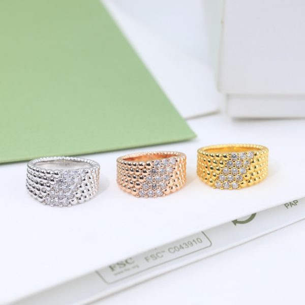 18K Perlée Diamonds Five Rows Ring - 图片 13
