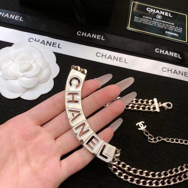18K CC White Logo Choker Necklace - 图片 4