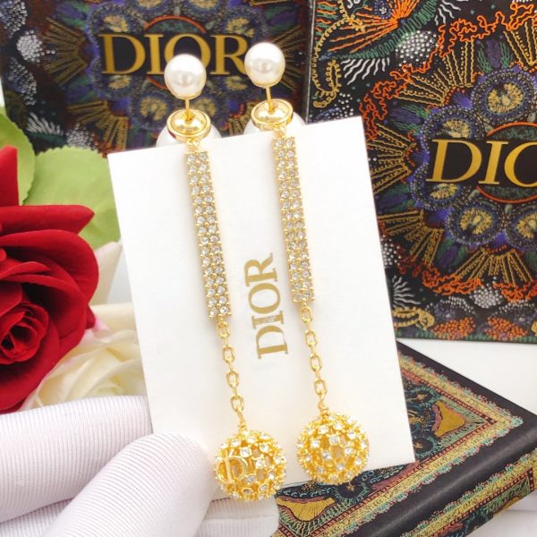 18K CD Tassel Diamonds Earrings - 图片 2