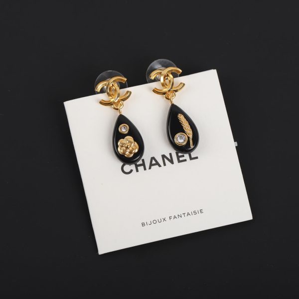 18K CC Camellia Pendant Earrings - Image 2