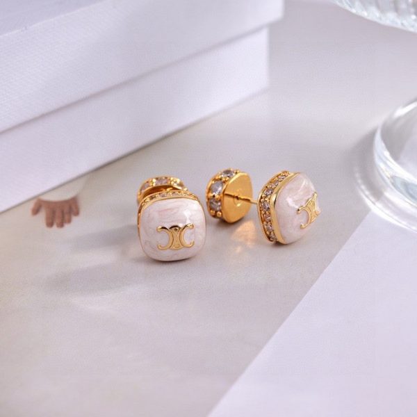 18K CE Color Square Earrings - Image 2