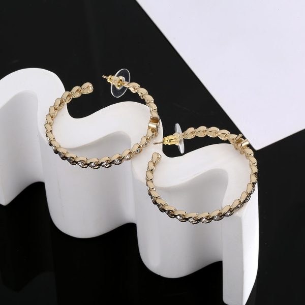 18K CC Crystal Earrings - 图片 2