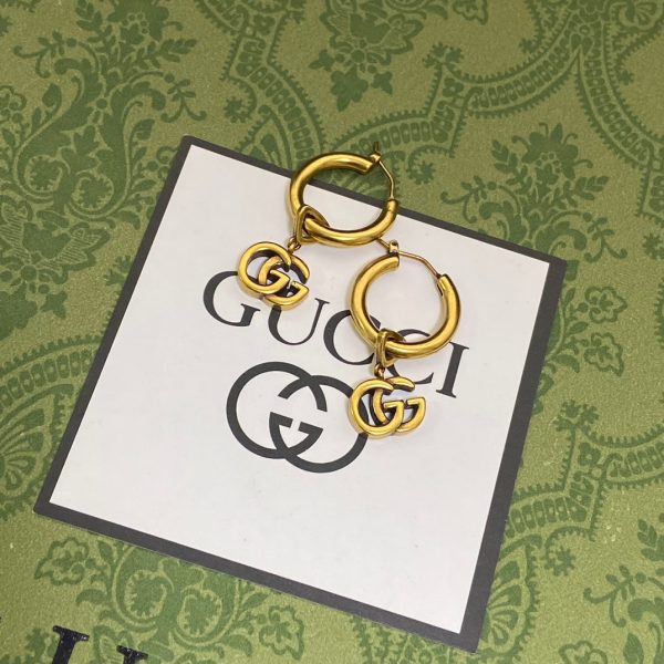18K Double G Hollow Earrings - 图片 2
