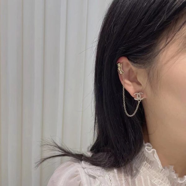 18K CC Chain Earrings - Image 2