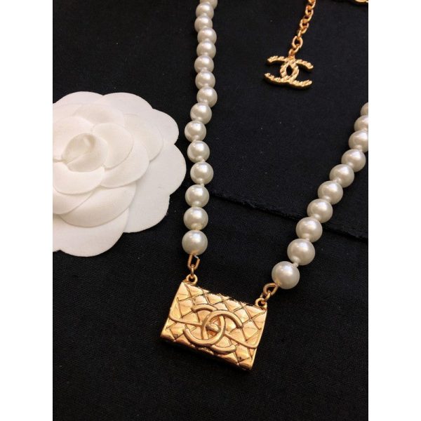 18K CC Pearl Bag Pendant Necklace - 图片 5