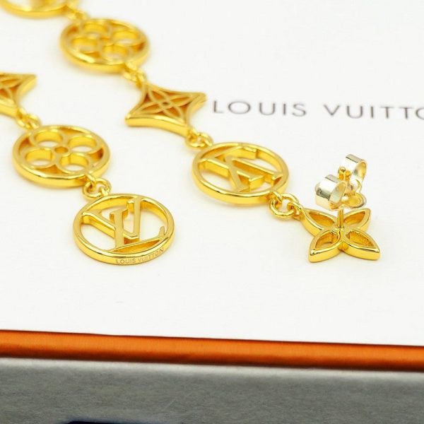 18K Louis Lace Long Earrings - 图片 8