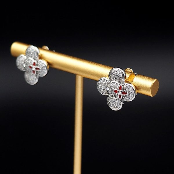 18k Louis Vivienne Diamond Earrings - 图片 8