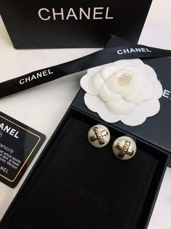 18K CC Pearl Earrings - 图片 3