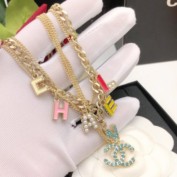 18K CC Color Typo Necklace - Image 4