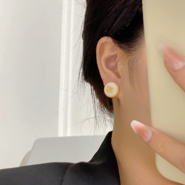 18K CC Pearl Vintage Earrings - 图片 3