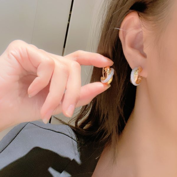 18K Trinity Diamond Earrings - Image 3