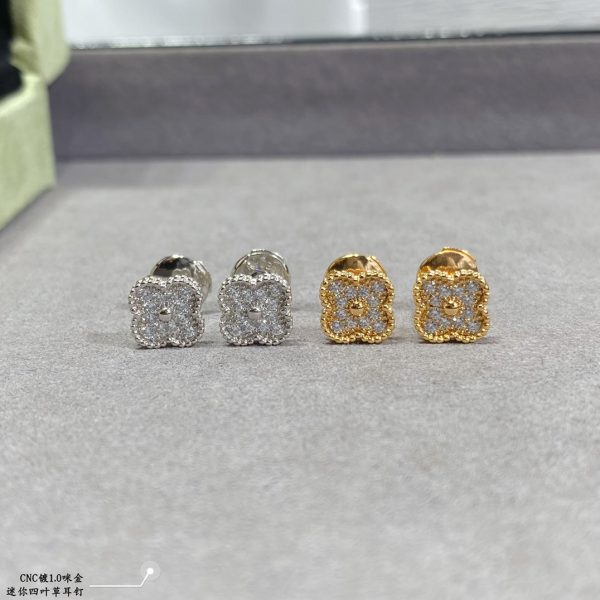 18K Vintage Alhambra Diamonds Earrings - Image 3