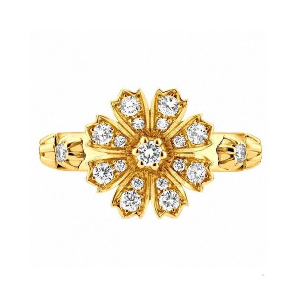 18K Double G Diamond Flower Ring - Image 2