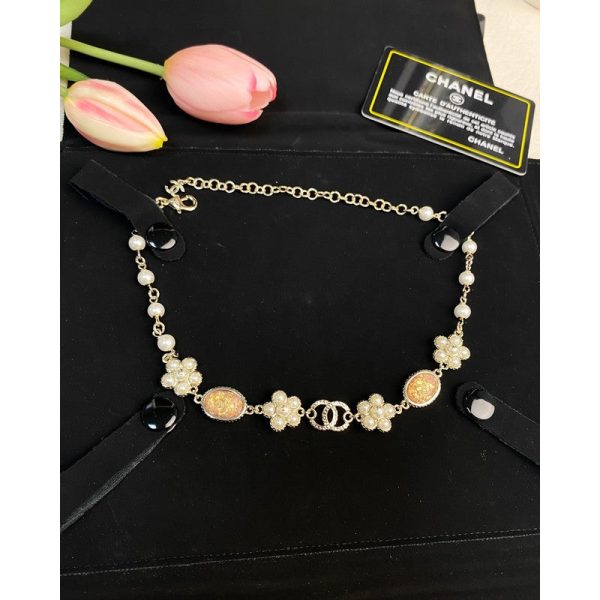 18K CC Black & Orange Crystal Choker Necklace - 图片 4