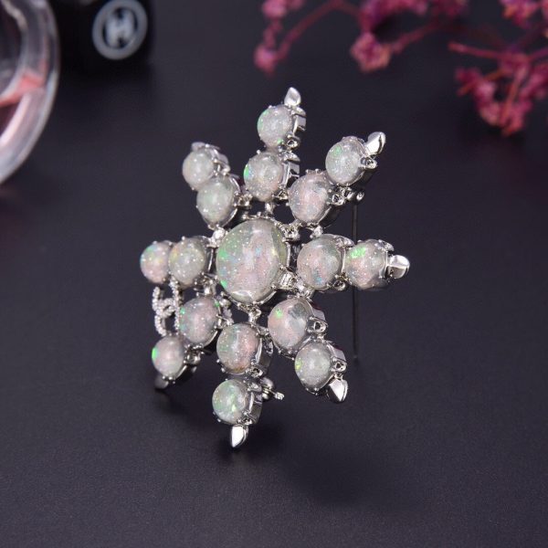 18K CC Flower Crystals Brooch - Image 3