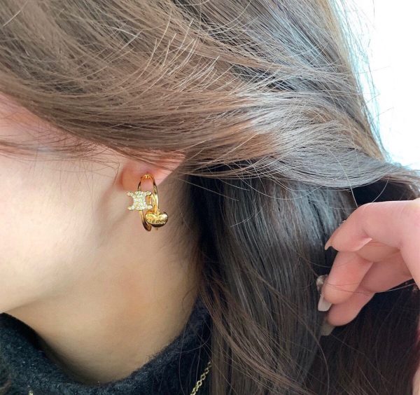 18K Triomphe Heart Earrings - Image 2
