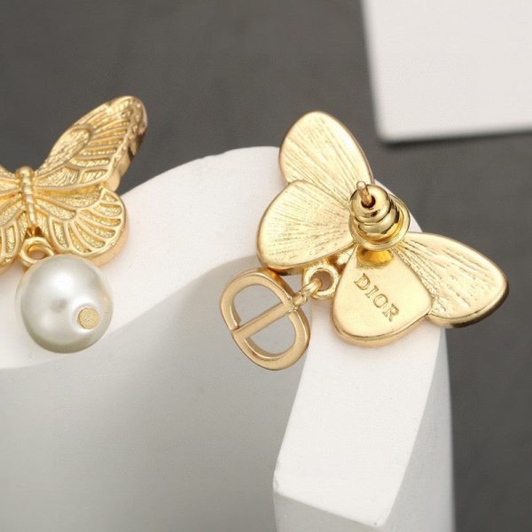 18K CD Butterfly Earrings - 图片 3