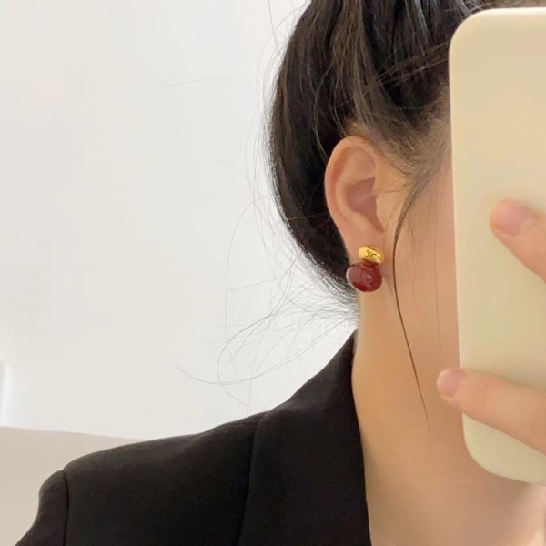 18K Triomphe Red Earrings - 图片 4