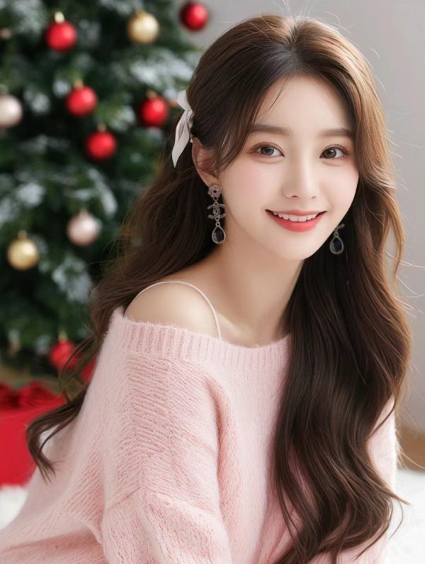 18K CC Black Crystal Earrings - 图片 2