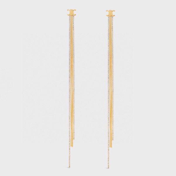 18K Triomphe Diamonds Long Earrings