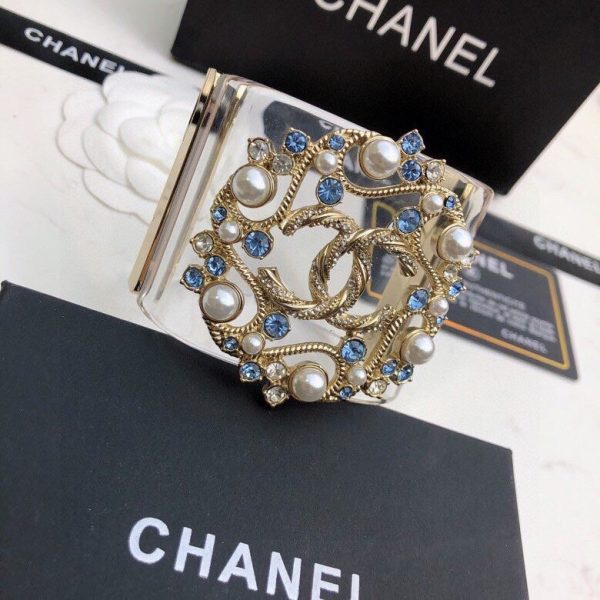 18K CC Transparent Cuff Bracelet - Image 10