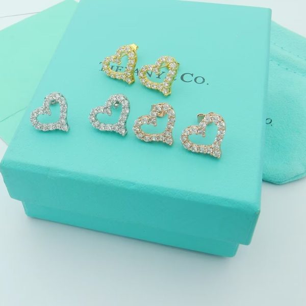 18K T Heart Diamonds Earrings - 图片 5