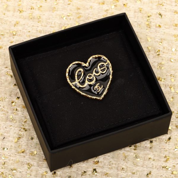18K CC Black Heart Brooch - Image 3