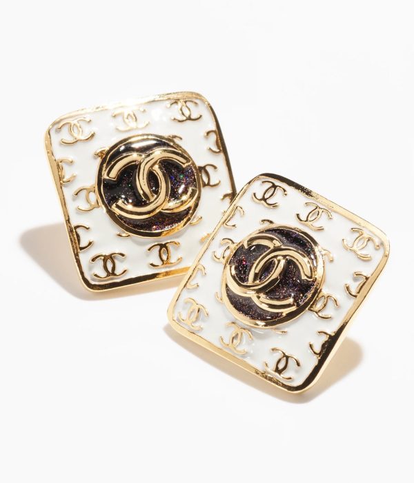 18K Vintage CC Earrings - Image 2