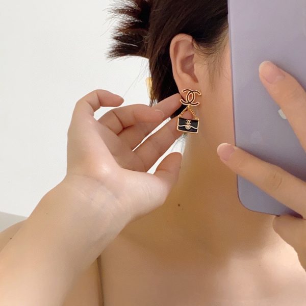 18K CC Classic Bag Pendant Earrings - Image 9