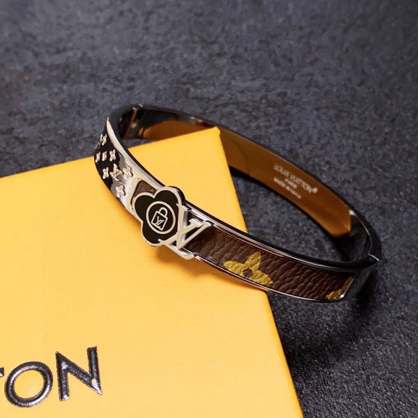 18K Louis Leather Lock Bracelet - 图片 3