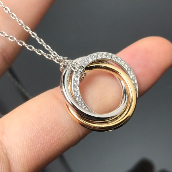 18K Trinity Diamonds Necklace - 图片 4